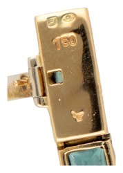 18 kt. Geelgouden regenboog armband bezet met toermalijn.