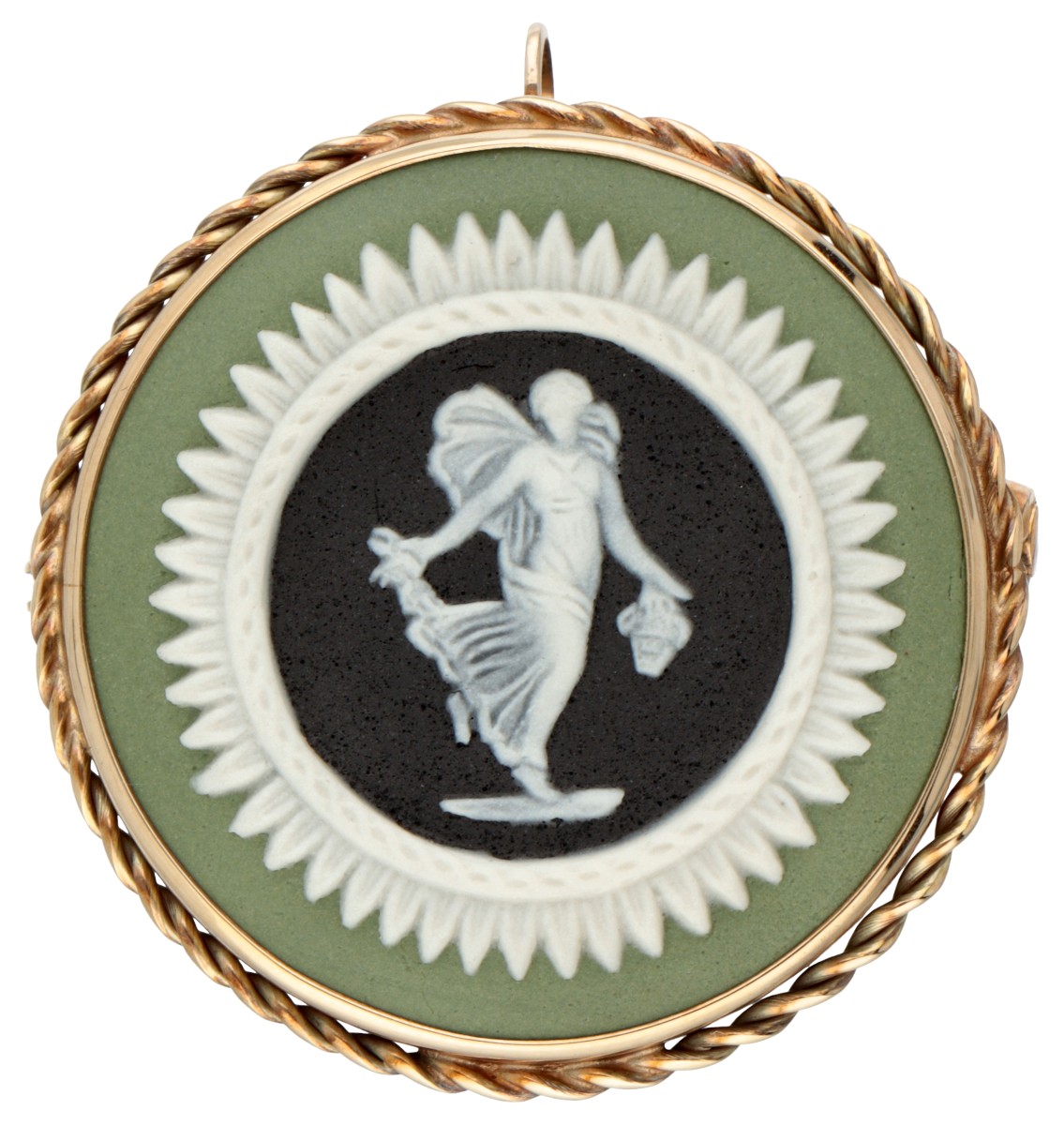 Wedgwood Jasperware broche / hanger met camee van klassieke danseres.