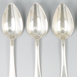 6-delige set lepels Haags lofje zilver.