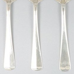 6-delige set lepels Haags lofje zilver.