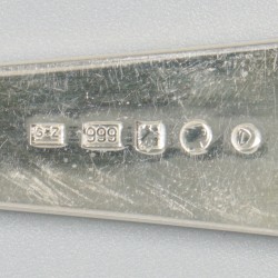 6-delige set lepels Haags lofje zilver.