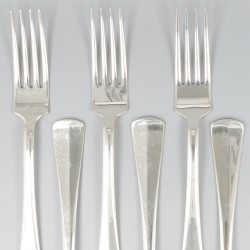 6-delige set dinervorken Haags lofje zilver.