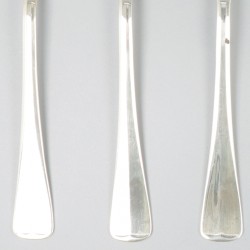 6-delige set dinerlepels Haags lofje zilver.