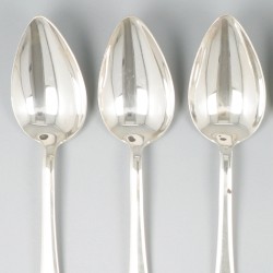 6-delige set dinerlepels Haags lofje zilver.