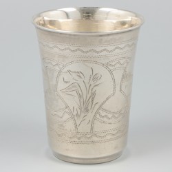 Drinkbeker zilver.