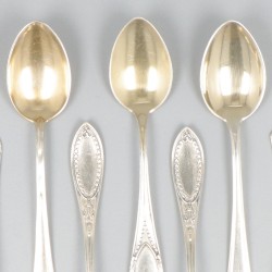 10-delig lot koffielepels zilver.