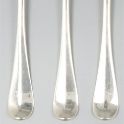 6-delige set vorken (Roelof Helweg, Amsterdam 1800) zilver.