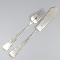 10-delig visbestek zilver.