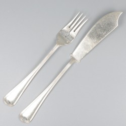 10-delig visbestek zilver.