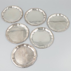 6-delige set onderzetters, zilver.