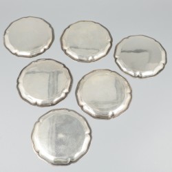 6-delige set onderzetters, zilver.