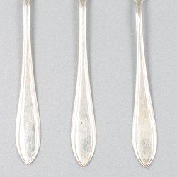 6-delige set theelepeltjes zilver.