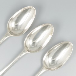 3-delige set dinerlepels (Nijmegen, Jan Willem Pas 1795-1807) zilver.