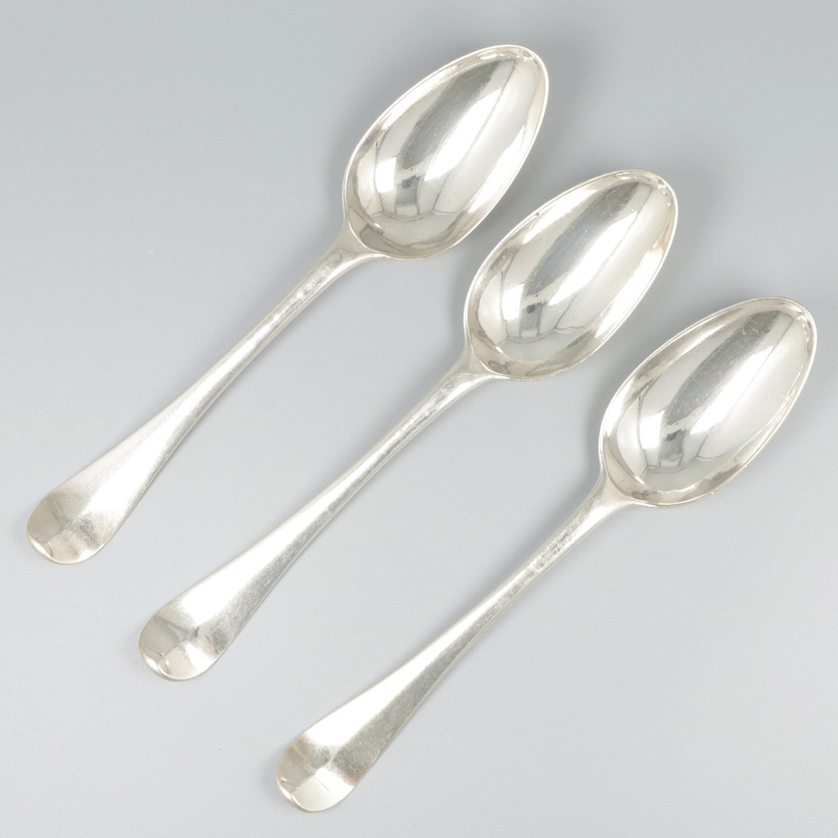 3-delige set dinerlepels (Nijmegen, Jan Willem Pas 1795-1807) zilver.