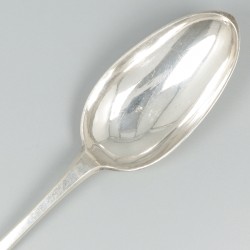 Dinerlepel (Amsterdam, Andries Vis 1754) zilver.