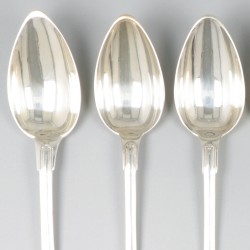 6-delige set dinerlepels zilver.