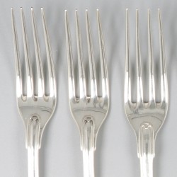 6-delige set dinervorken zilver.