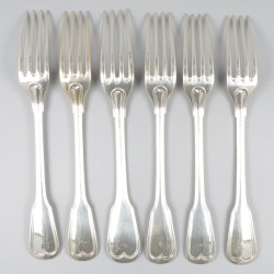 6-delige set dinervorken zilver.