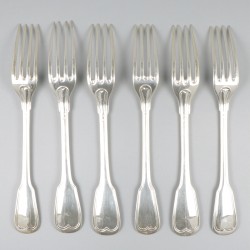 6-delige set dinervorken zilver.