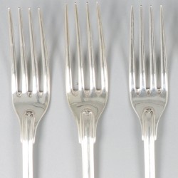 5-delige set dinervorken zilver.