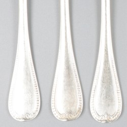 Christofle Sterling 6-delige set gebaksvorken, model Malmaison, zilver.