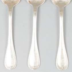 Christofle Sterling 8-delige set koffielepels, model Malmaison, zilver.