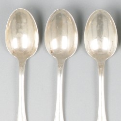 Christofle Sterling 8-delige set koffielepels, model Malmaison, zilver.