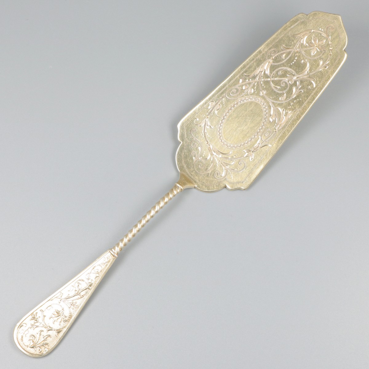 Taartschep zilver.