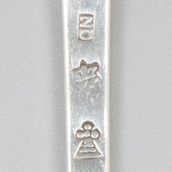 Dinerlepels en -vorken (5), België 1769-76, zilver.