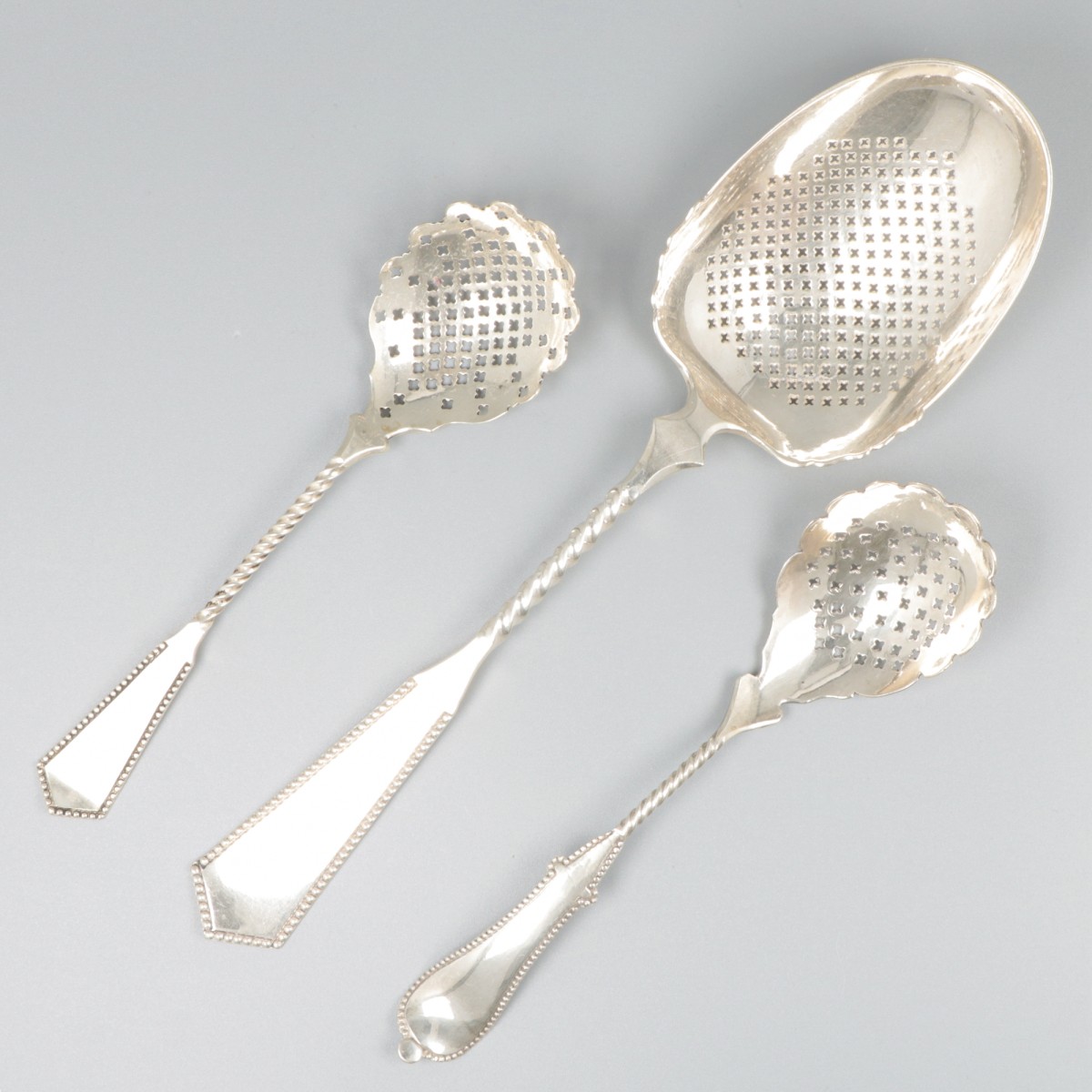 3-delig lot schepwerk zilver.