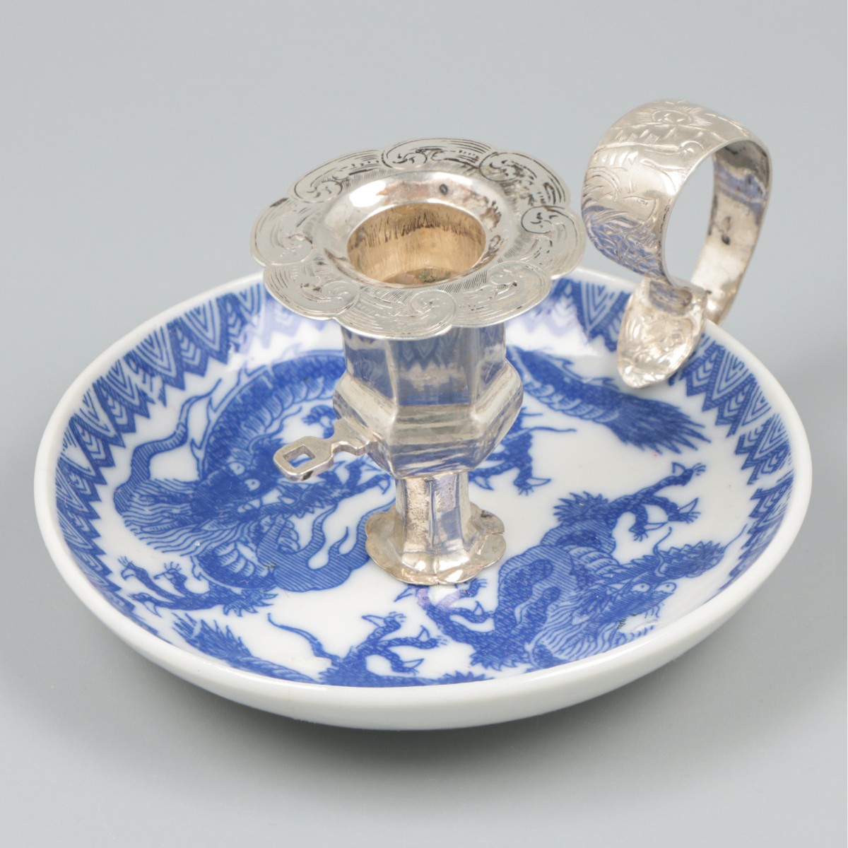 Handkandelaar / blaker zilver.