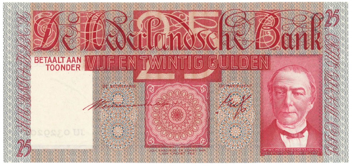 Nederland 25 gulden bankbiljet Type 1931 Mees - Nagenoeg UNC