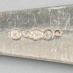 12-delige set visbestek Haags Lofje zilver.