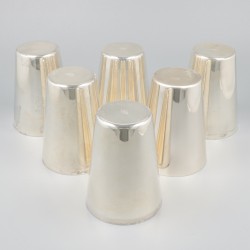 6-delige set drinkbekers zilver.