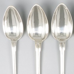 6-delige set dinerlepels zilver.