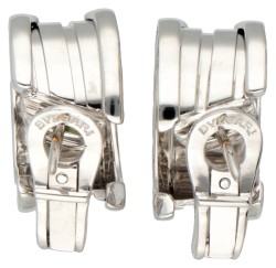 Bvlgari 'B.zero1' 18 kt. witgouden creool oorbellen.