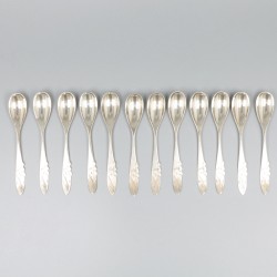 12-delige set koffielepels zilver.
