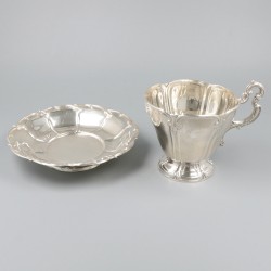 Kop en schotel, Martial Fray, Parijs ca. 1855, zilver.