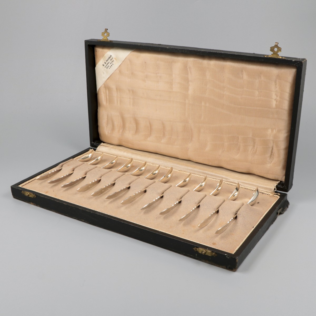 12-delige set koffielepels zilver.