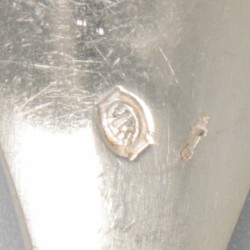 12-delige set koffielepels zilver.