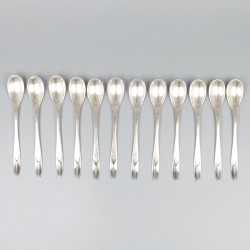 12-delige set koffielepels zilver.