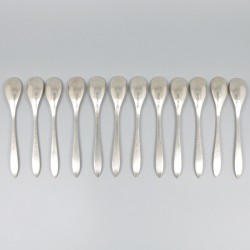 12-delige set koffielepels zilver.