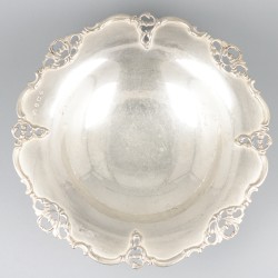 Lekkernijen- / delicatessenschaal zilver.
