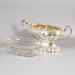 Jardinière / pronkschaal zilver.
