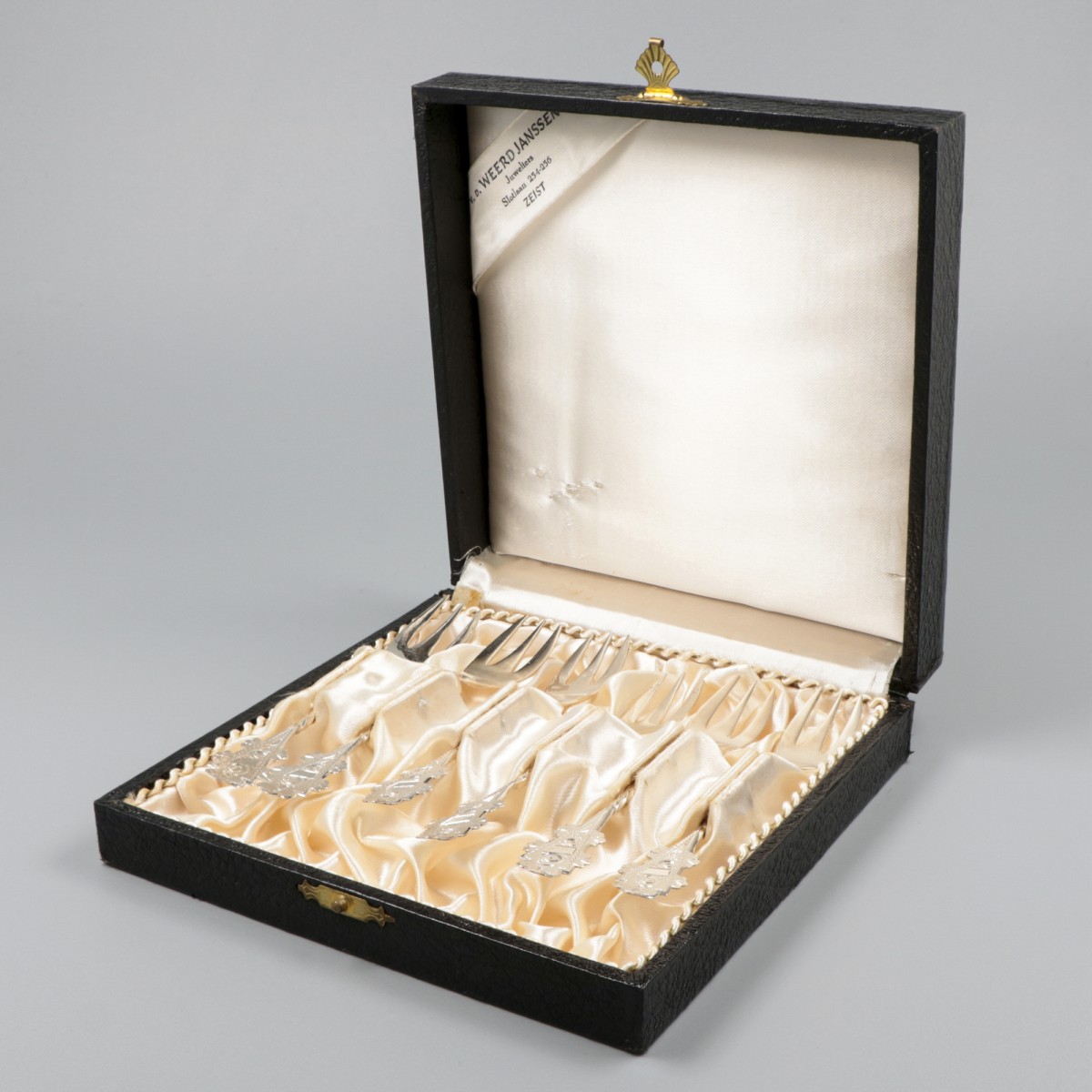 6-delige set taartvorkjes zilver.