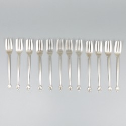 12-delige set taartvorken zilver.