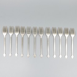 12-delige set taartvorken zilver.