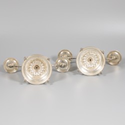 2-delige set tafelkandelaren zilver.