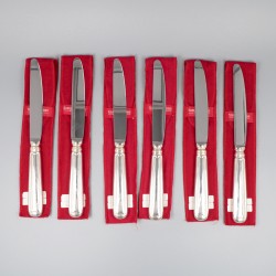 Robbe & Beking 6-delige set dinermessen, model Alt-Faden, zilver.