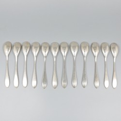 12-delige set koffielepels zilver.